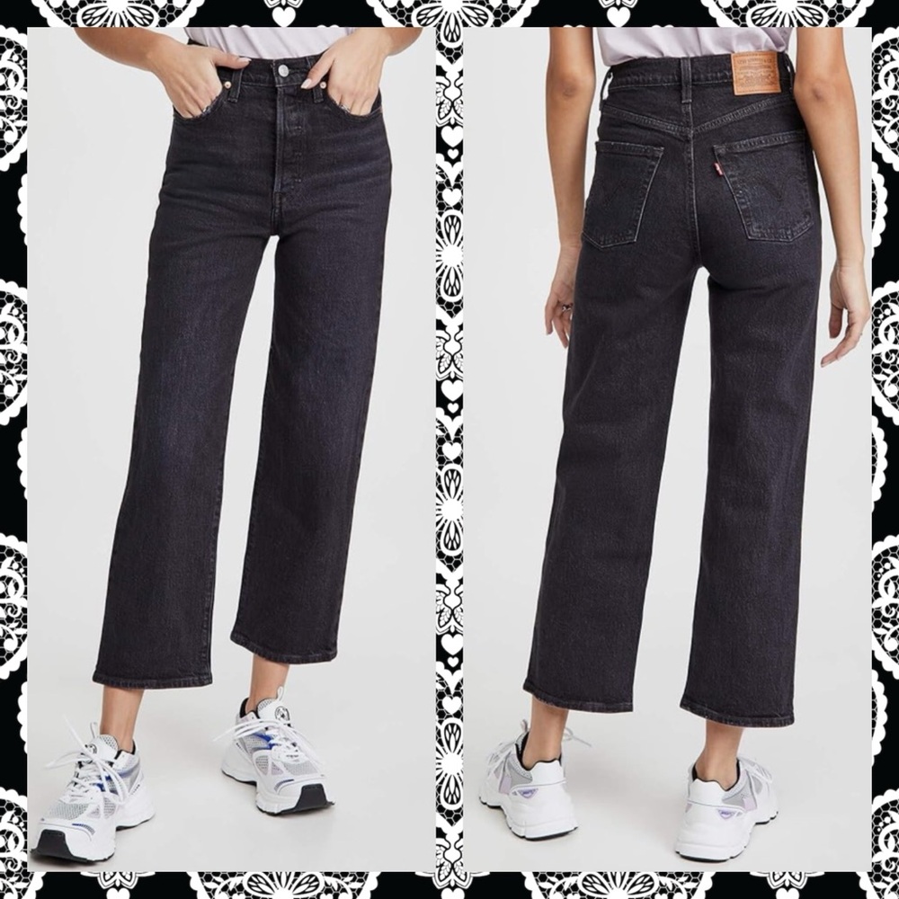 🌟LEVIS RIBCAGE CROP ANKLE JEANS BLACK
